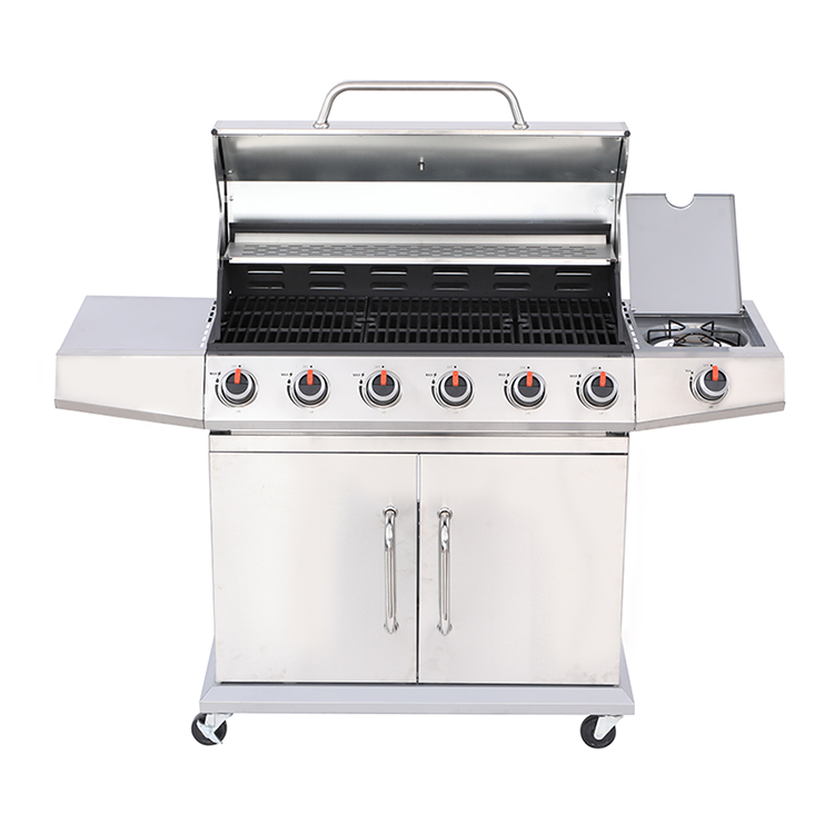 6 Burner Stainless Steel BBQ Propane ဓာတ်ငွေ့ကင်