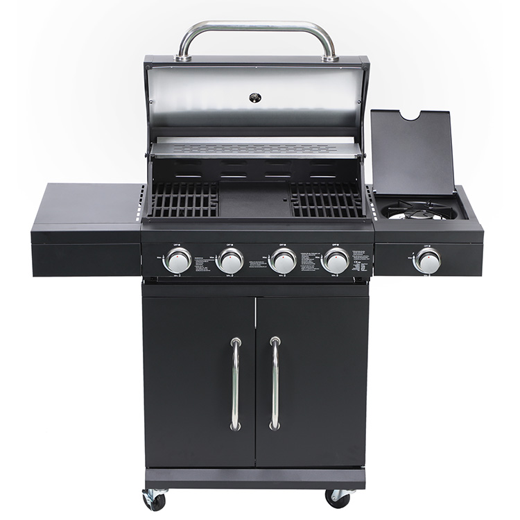 Side Cooker ဖြင့် Quad Burner Gas Grilling Station